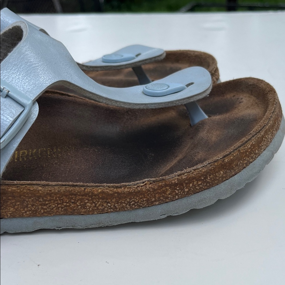 Birkenstock Women's Silver Gizeh Thong Sandals - Picture 9 of 9